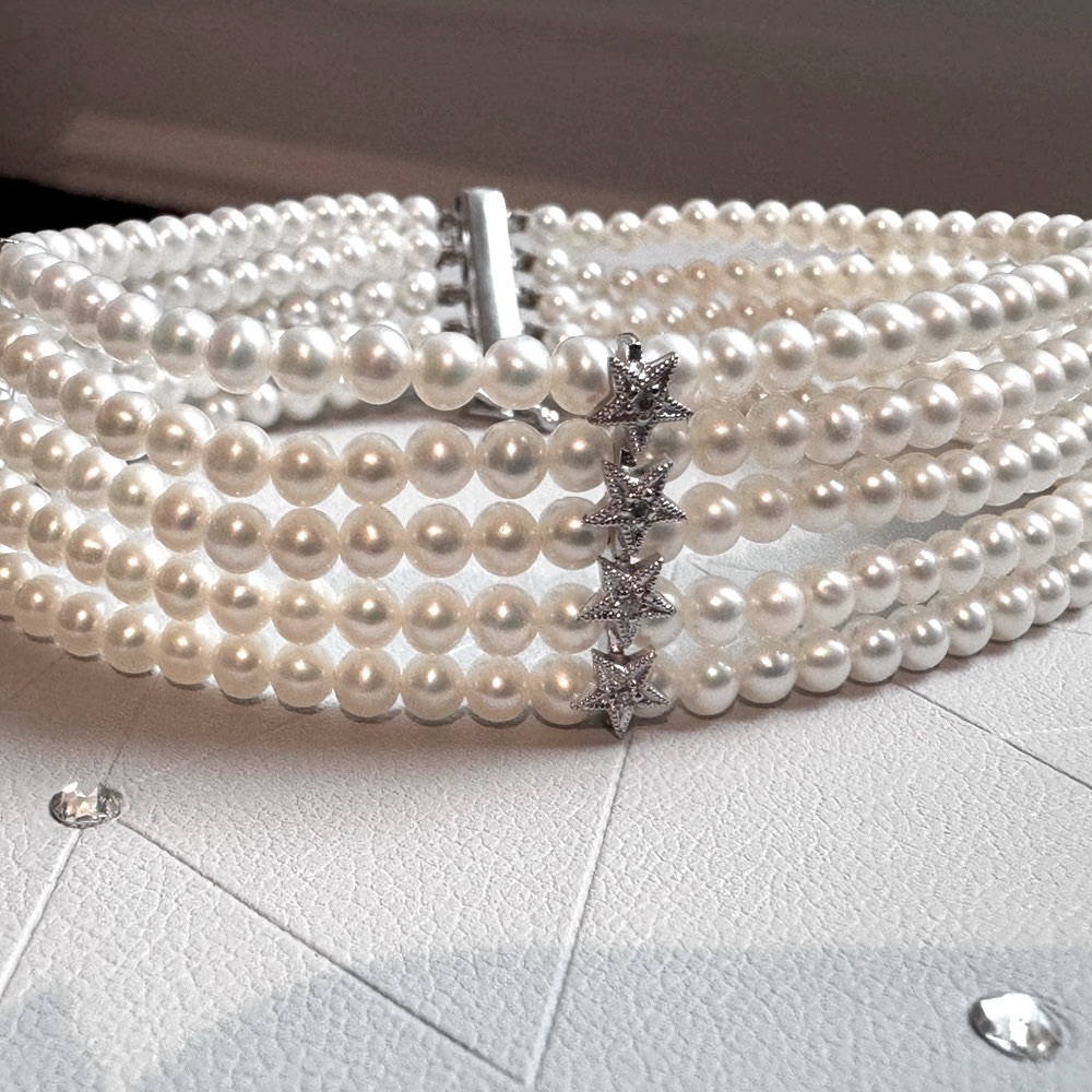 ✨💎 HOST PICK✨18K White Gold Mark Lash Diamond & Pearl Cuff Bracelet ✨ - Picture 2 of 16